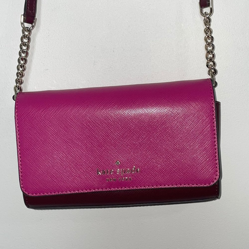 Kate Spade Cameron Street Corin Leather Crossbody Bag Pink / Burgundy - Picture 12 of 12